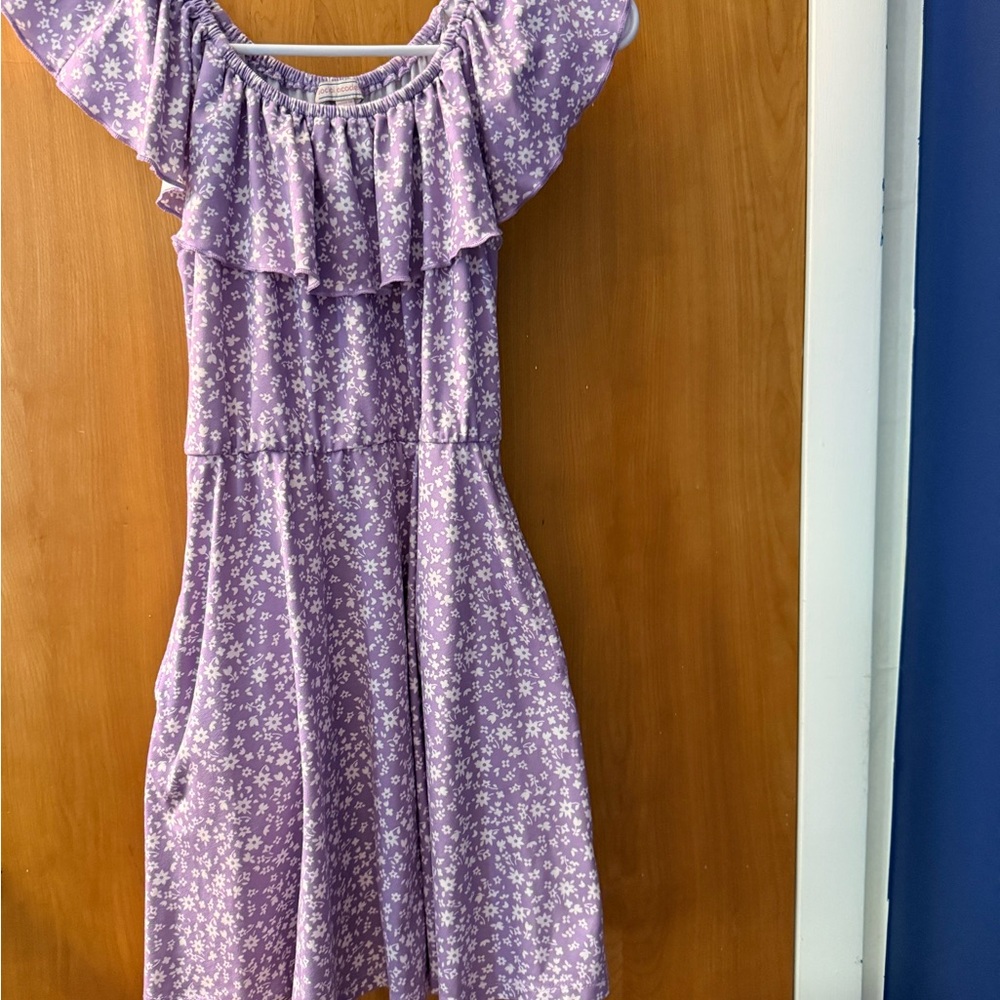 Purple Floral Kids Dress
